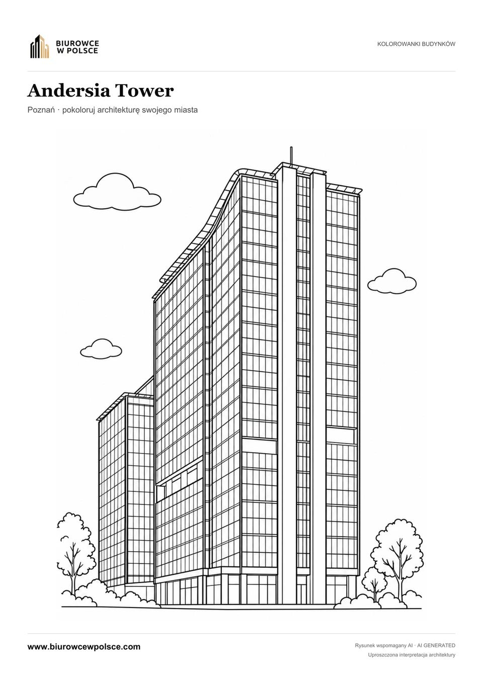 Kolorowanka Andersia Tower — Poznań