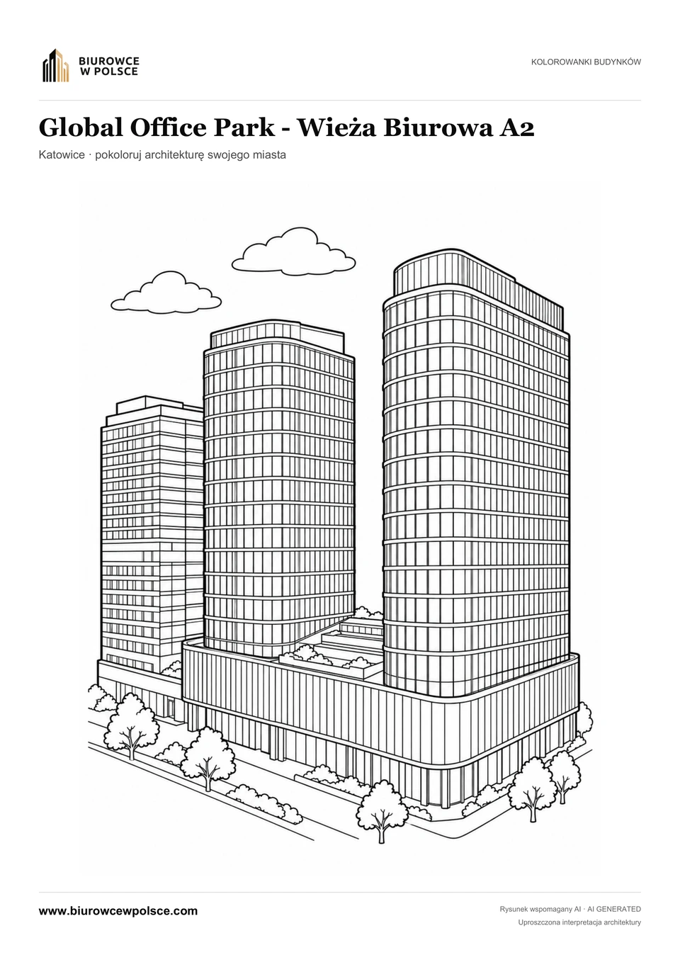 Kolorowanka Global Office Park - Wieża Biurowa A2 — Katowice