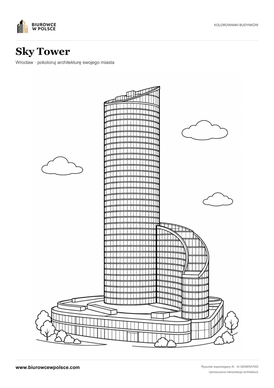 Kolorowanka Sky Tower — Wrocław