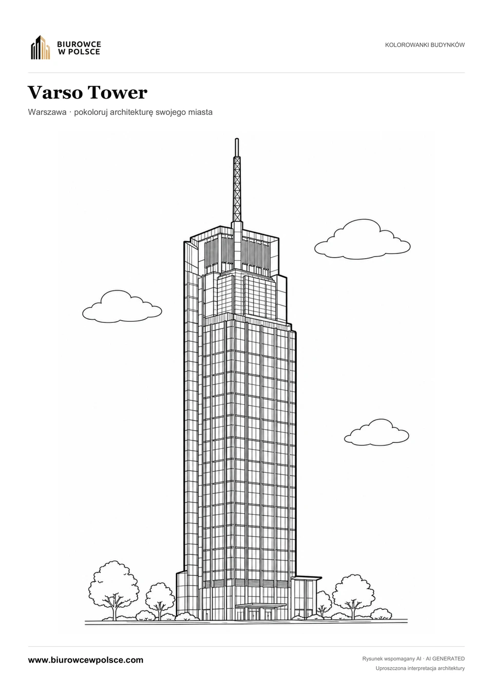 Kolorowanka Varso Tower — Warszawa