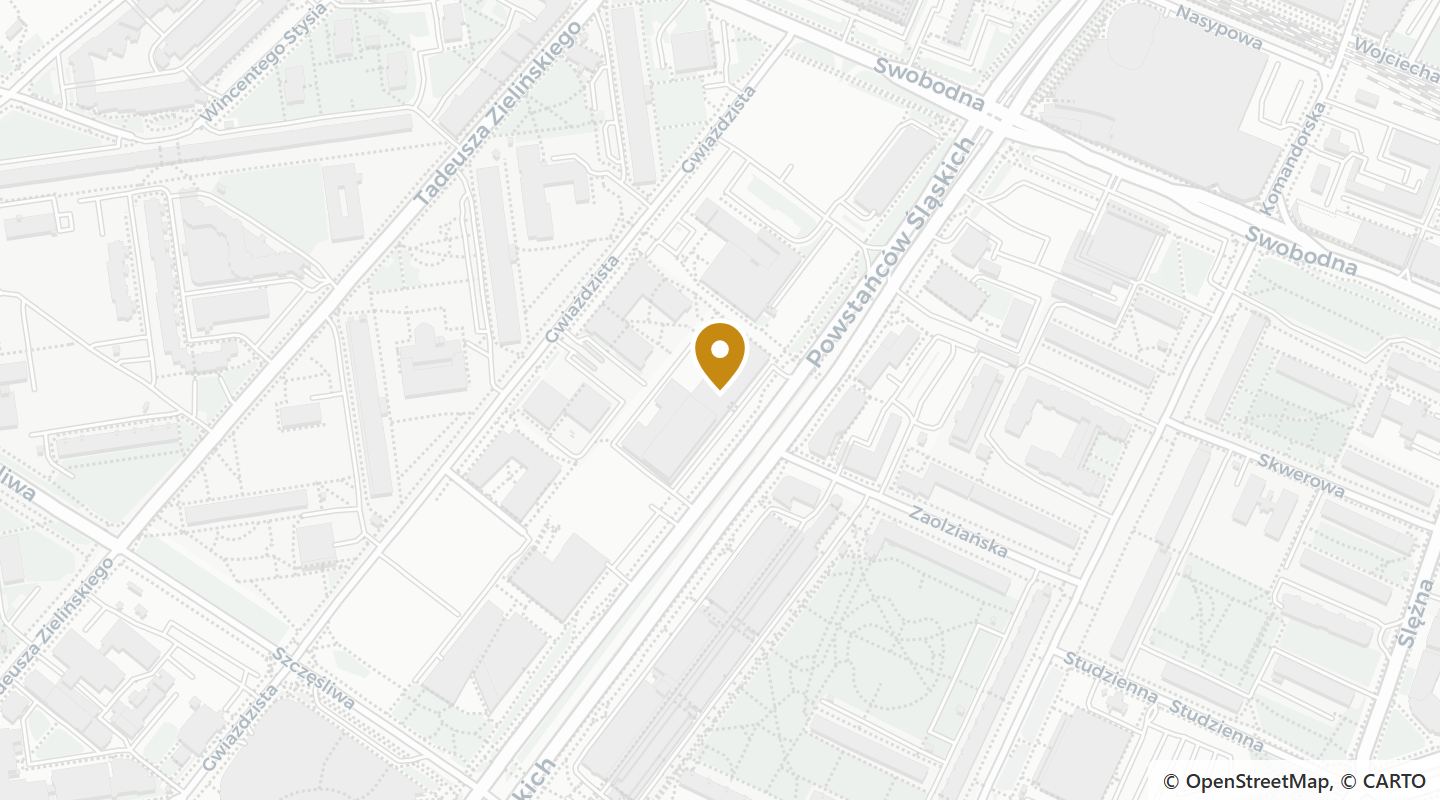 Mapa okolicy Centrum Południe 3 — Powstańców Śląskich 9, Wrocław. Dane mapy: OpenStreetMap.