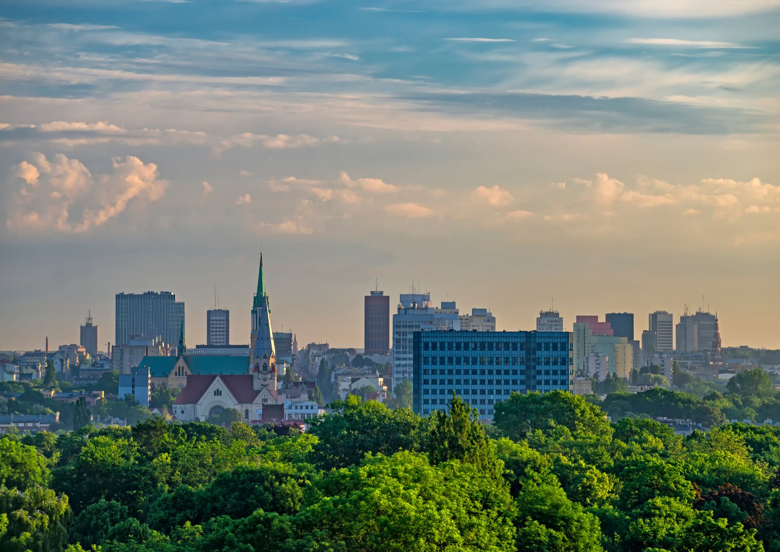 Panorama centrum Łodzi
